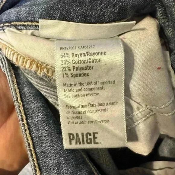 Paige Verdugo Ultra Skinny Distressed Jeans - Size 27 - Picture 9 of 9